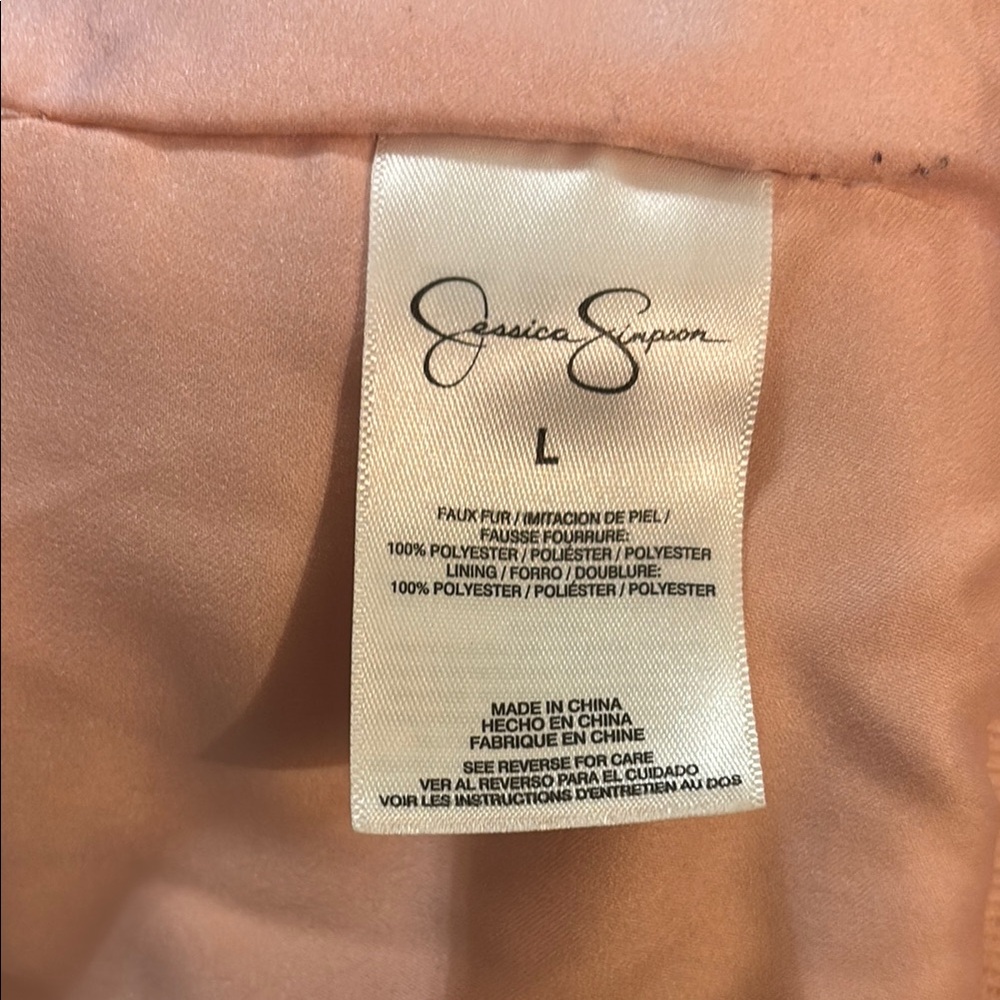 Jessica Simpson Pink Teddy Jacket Cozy Faux Fur - Picture 3 of 7